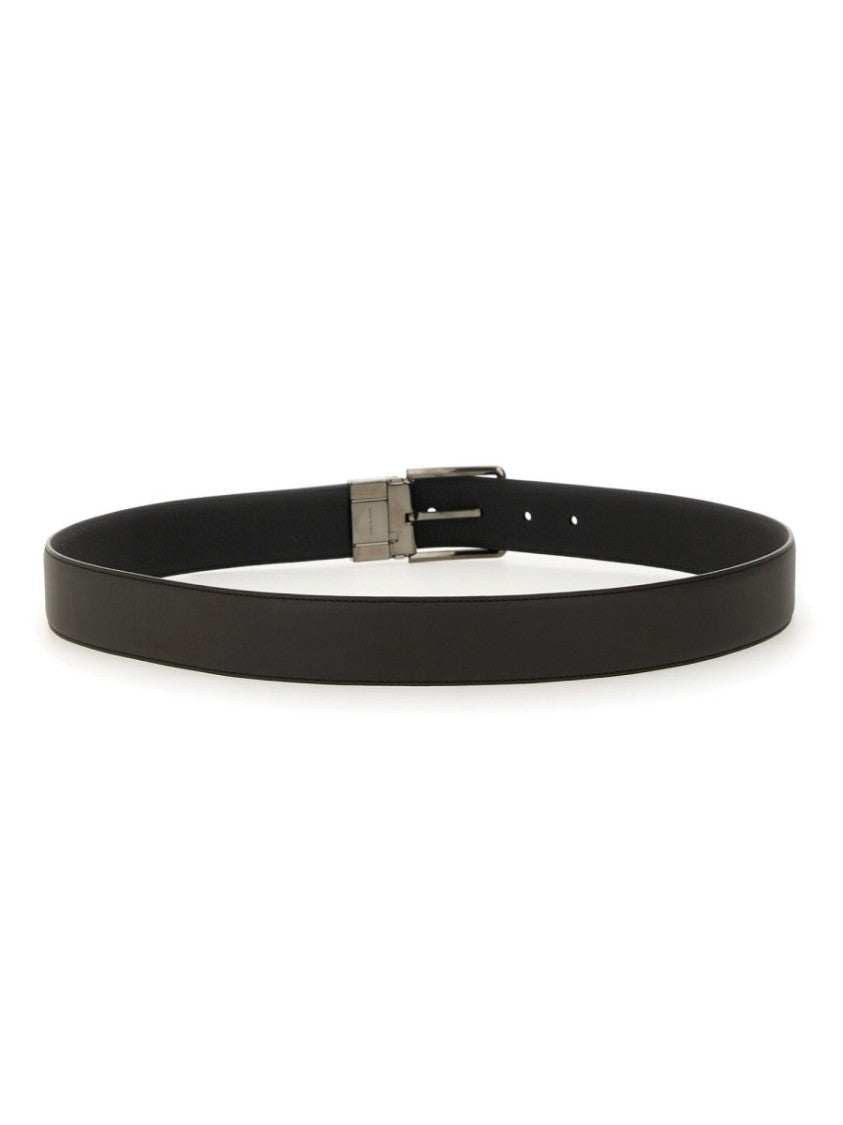 Zegna Polished Buckle Leather Belt