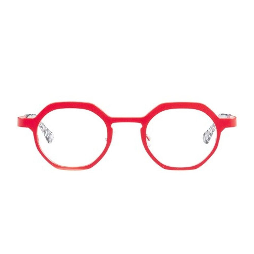 Matttew Retro Bold Geometric Red Titanium Sunglasses
