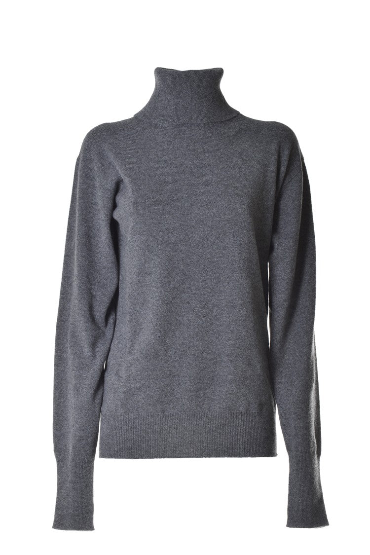 Jil Sander Grey Cashmere Turtleneck Sweater