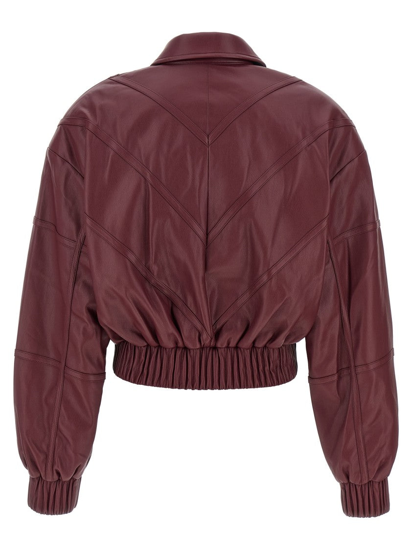 Rotate Birger Christensen Leather Effect Bomber Jacket
