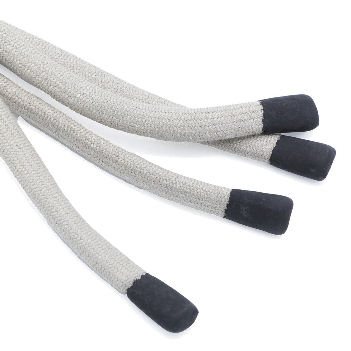 Moncler X Rick Owens White Knitted Rope Keychain With Silver Snap Hook