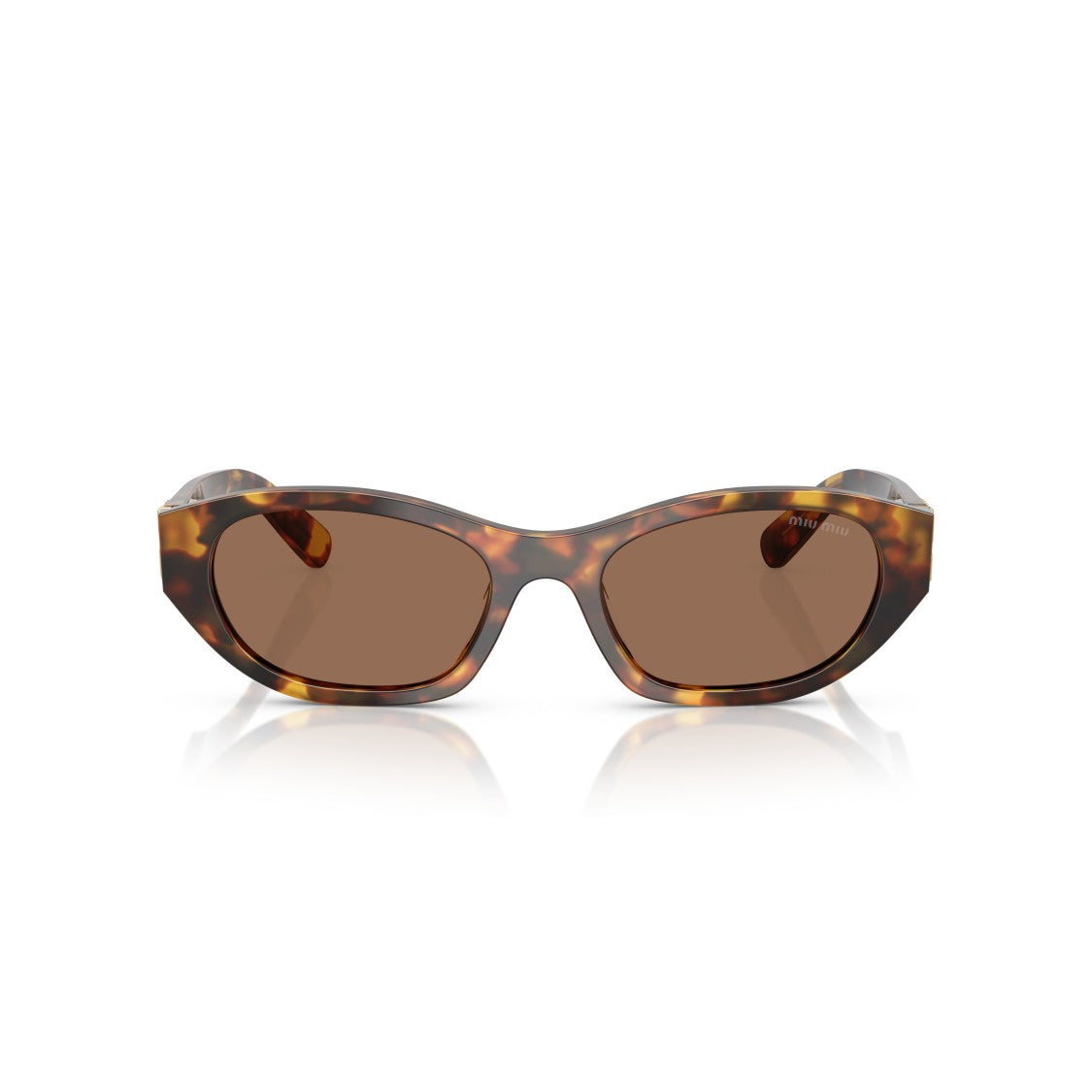 Miu Miu 0Mu A03s Tortoiseshell Oval Frame Sunglasses