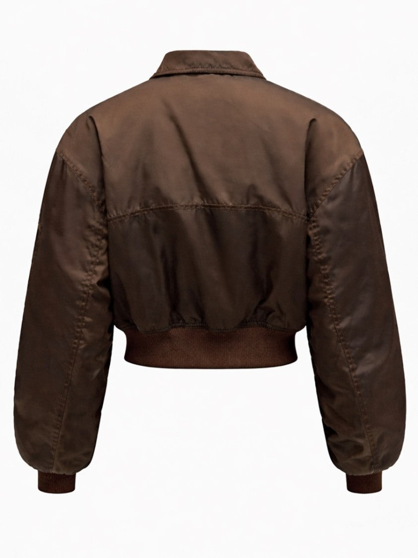 Ganni Duchesse Polyamide-Blend Cropped Bomber Jacket