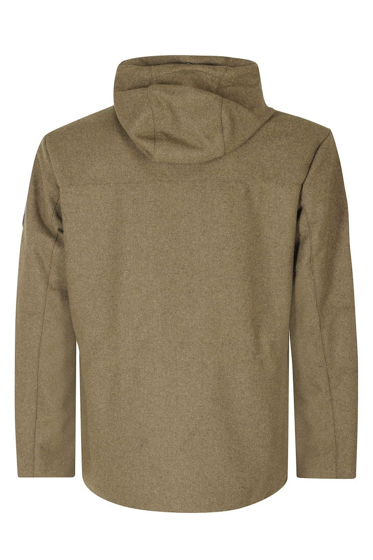 Outhere Wool Blend Utility Jacket With Adjustable Hood And Flap Pockets