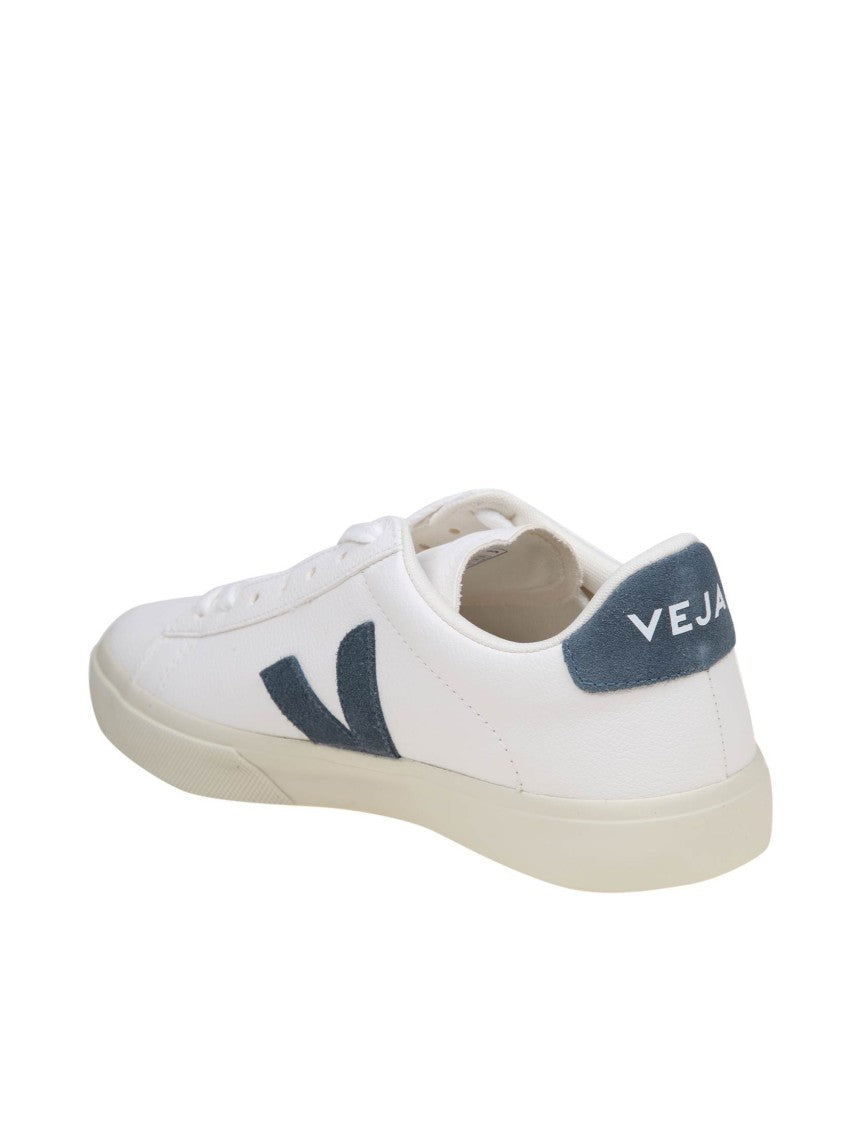Veja Campo Chromefree In White/Blue Leather