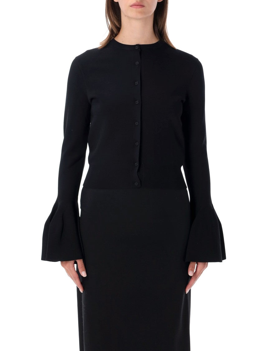 Stella Mccartney Compact Knit Cardigan With Flared Bell Sleeves