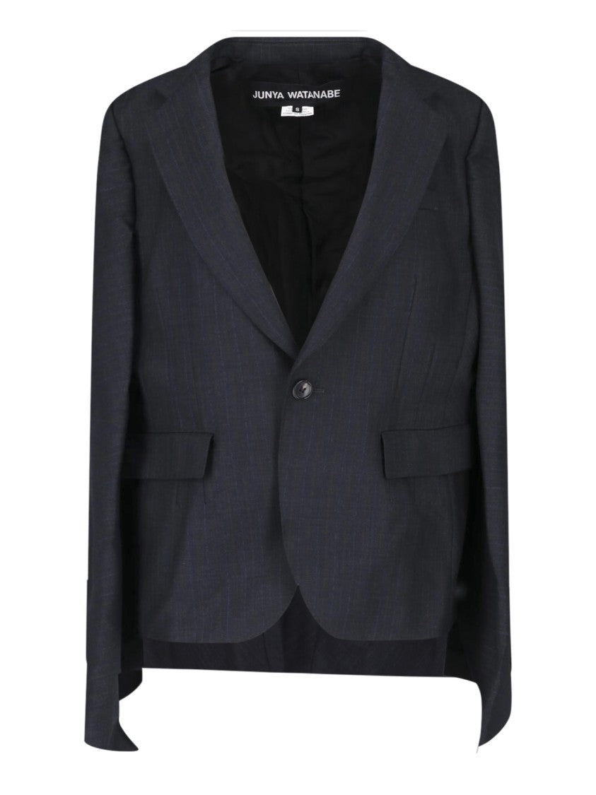 Junya Watanabe Dark Grey Wool Blazer With Classic Notch Lapel