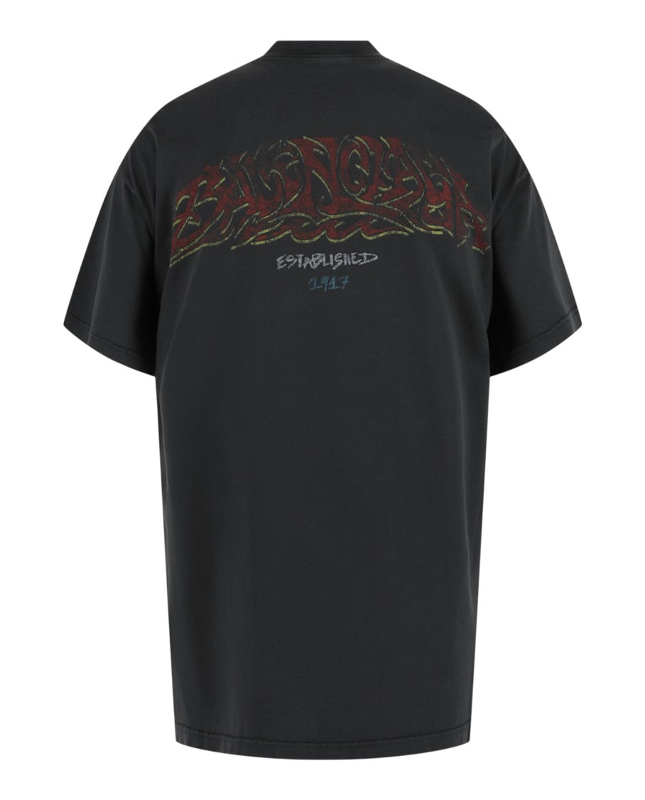 Balenciaga Offshore Logo Print Oversized T-Shirt