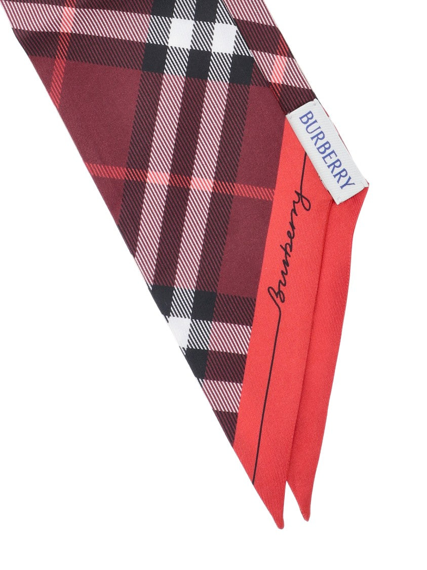 Burberry Beige Check Mulberry Silk Scarf