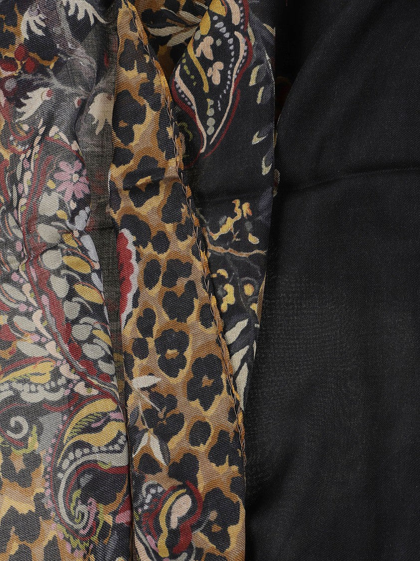 Etro Intricate Leopard And Paisley Patterned Modal Scarf