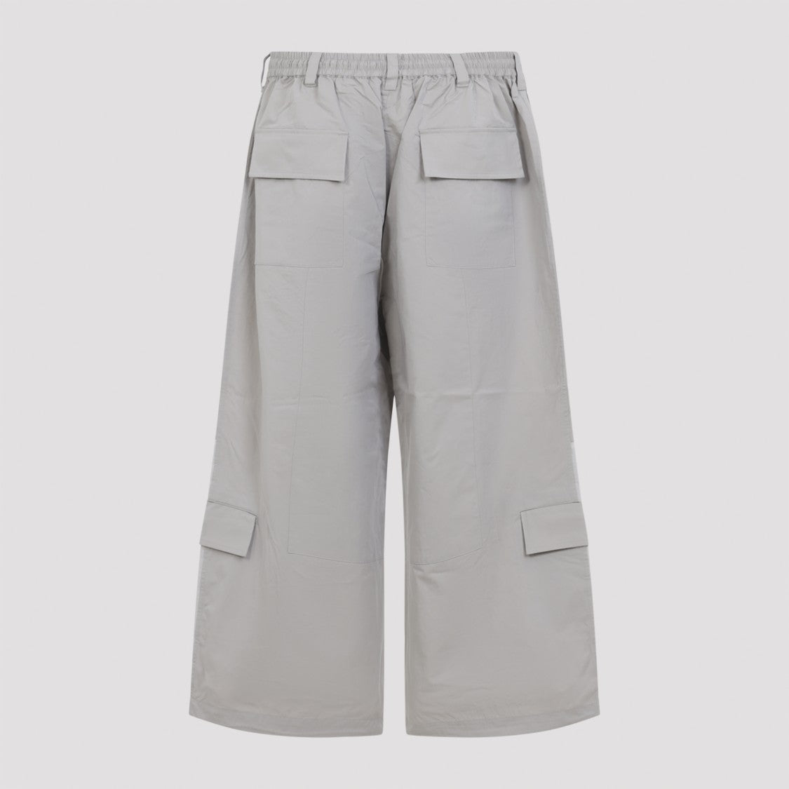 Y-3 Two-Tone Cotton-Blend Wide-Leg Trousers With Metal Detail
