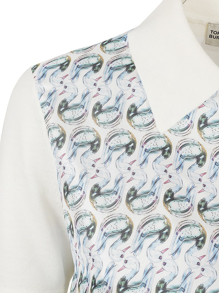 Tory Burch Silk Polo With Unique Front Print