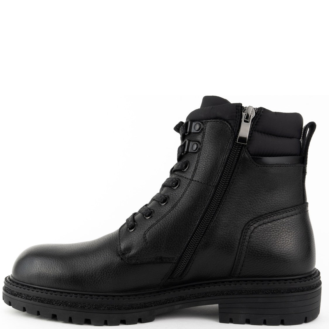 Sergio Moretti Classic Closed Black Leather Ankle Boots