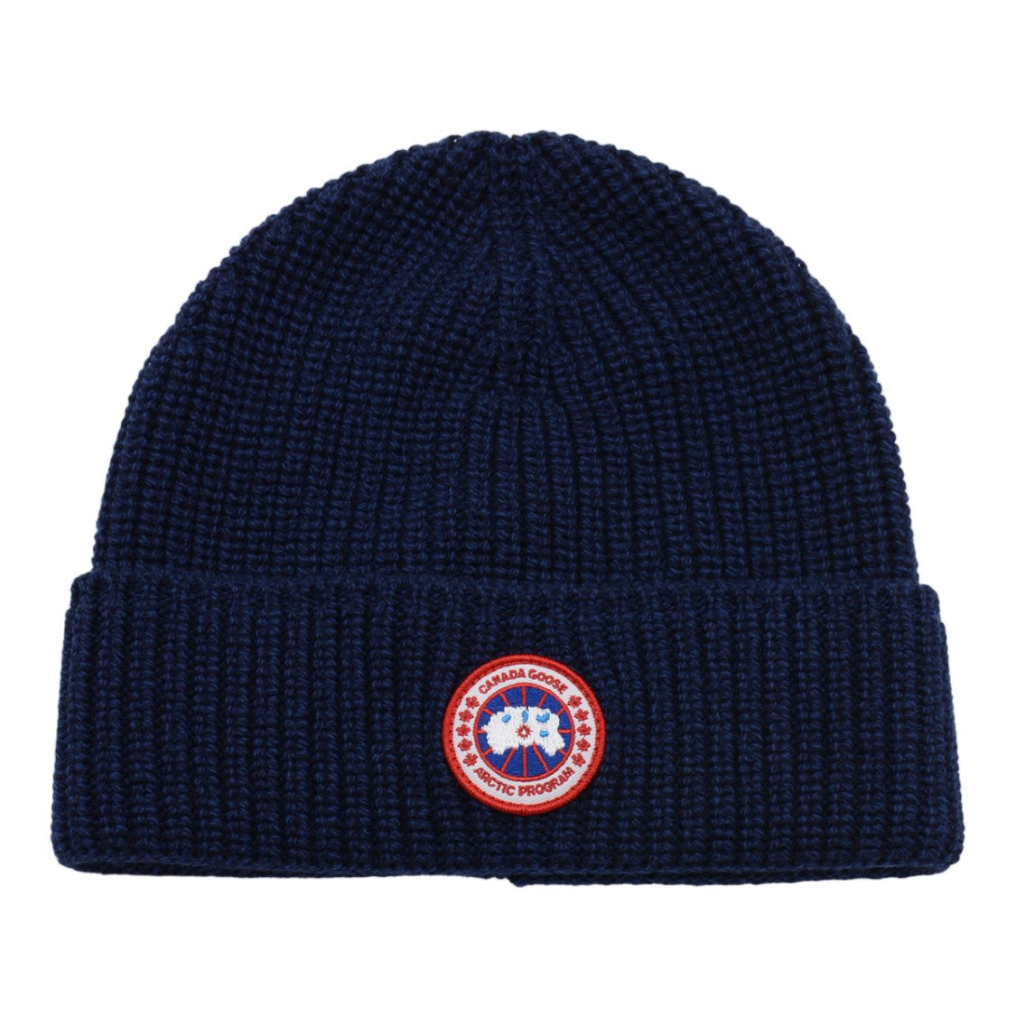 Canada Goose Thick Ribbed Circular Patch Beanie Hat