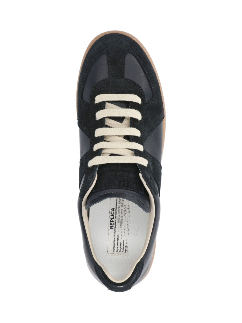 Maison Margiela "Replica" Sneakers In Black Leather