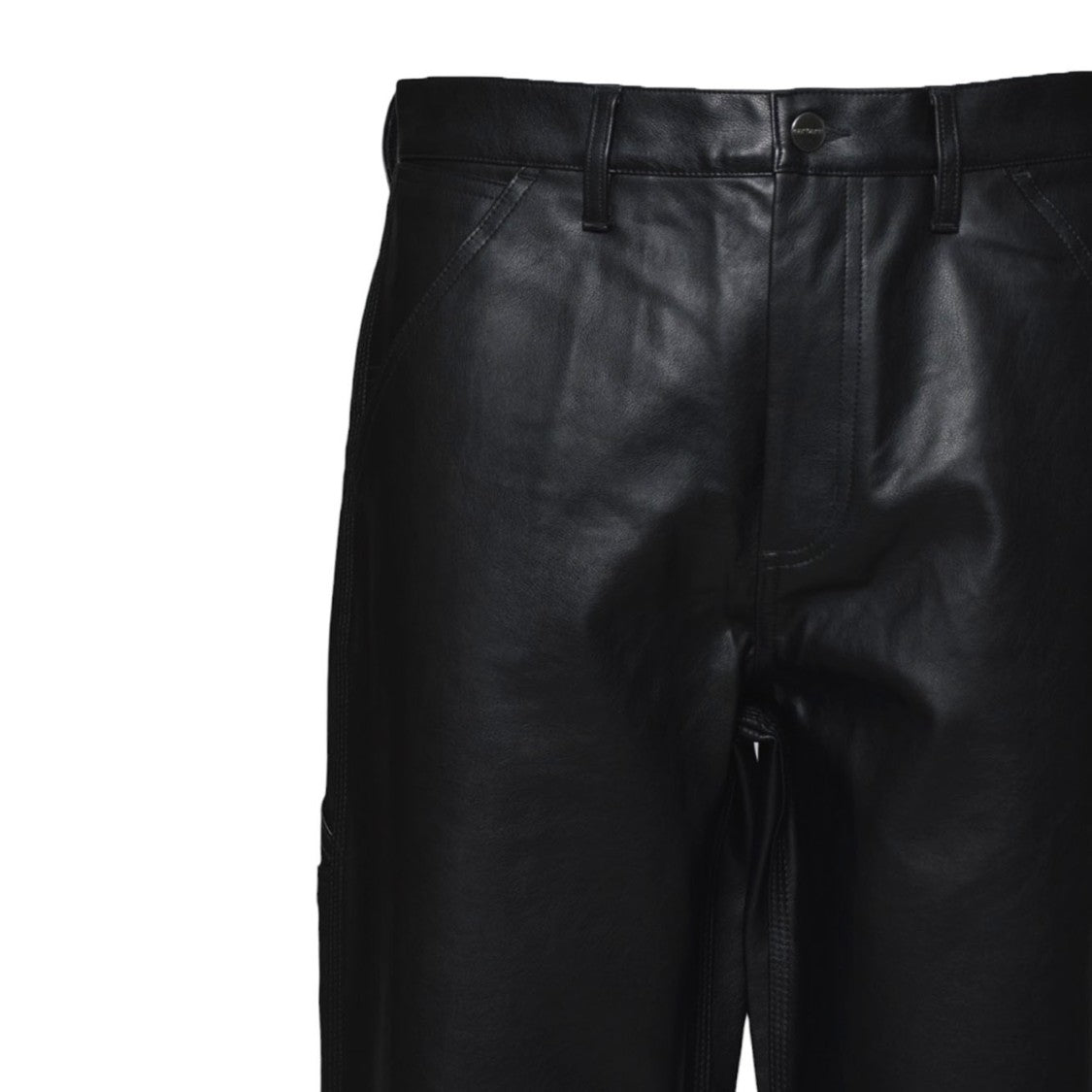 Carhartt Wip Black Faux Leather Single Knee Trousers