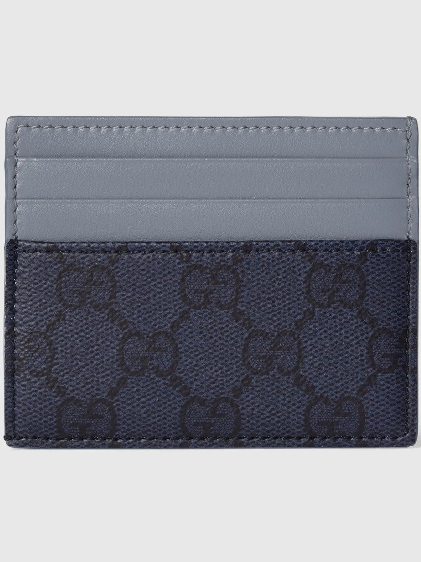 Gucci Black Compact Leather Canvas Card Case