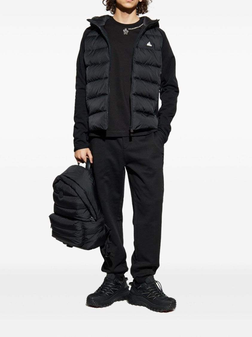 Moncler Tapered Fit Cotton Trousers With Elastic Waistband