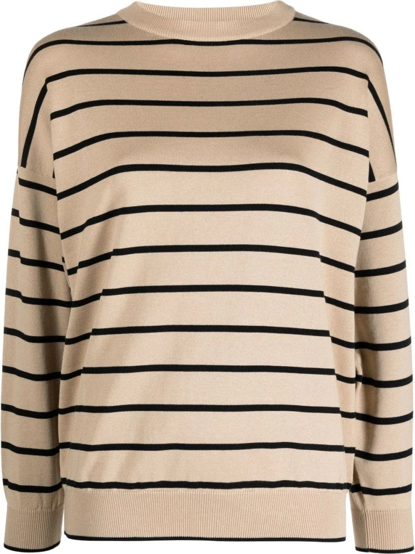 Lorena Antoniazzi Knit Choker Sweater With Relaxed Fit And Ribbed Details