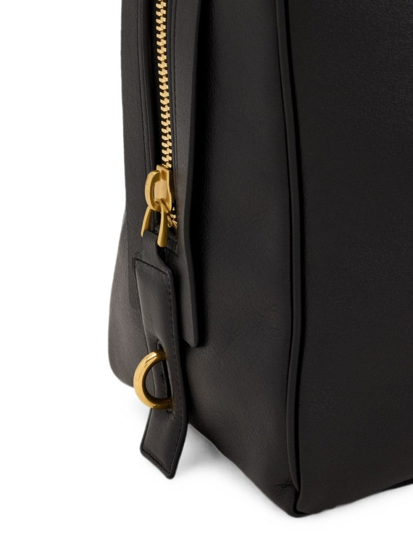 Ami Paris Black Silk Nylon Gold Hardware Rectangular Shoulder Bag