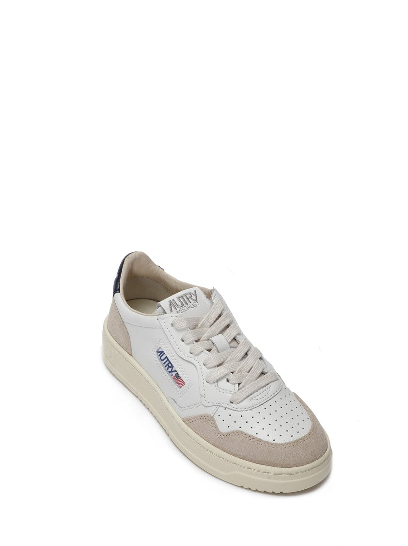 Autry Perforated Leather And Suede Sneakers