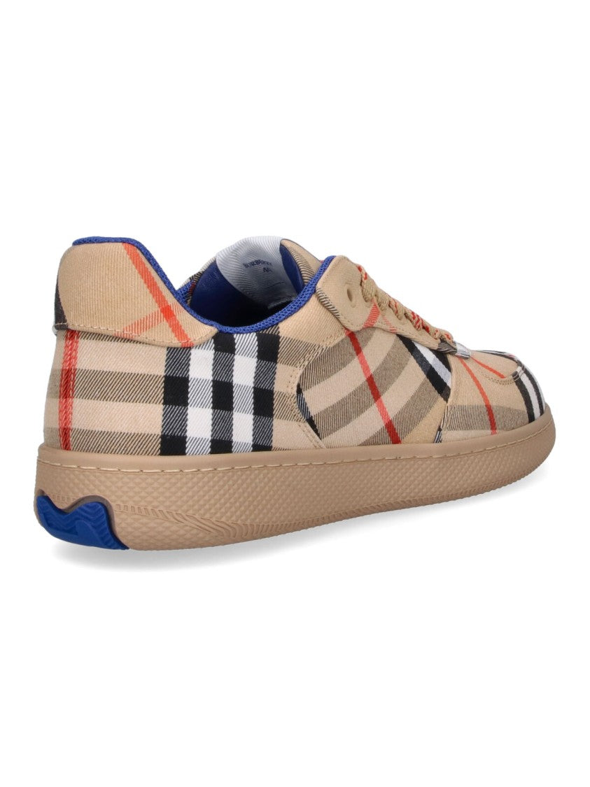 Burberry Checkered Pattern Low-Top Sneakers With Textured Soles