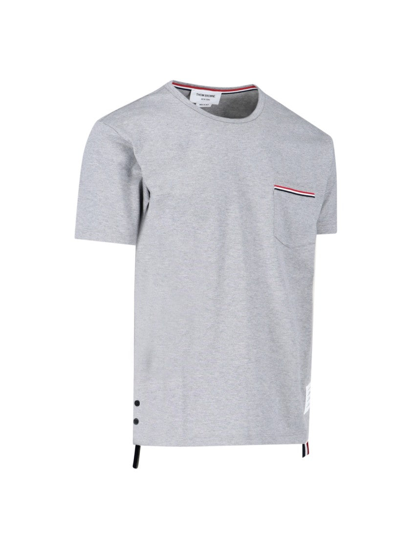 Thom Browne Tricolor Detail T-Shirt – Grey