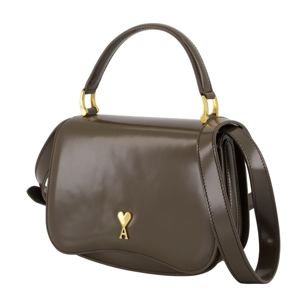 Ami Paris Paris Handbag - Leather - Khaki