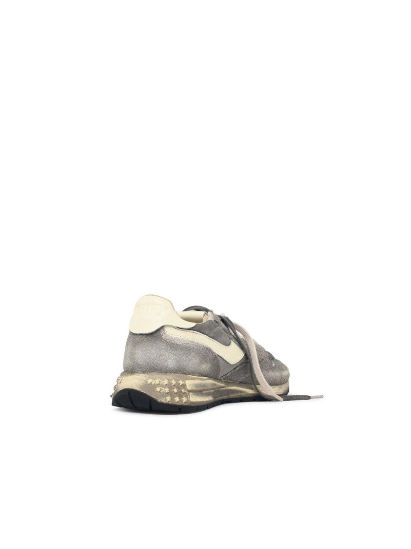 Autry Vintage-Inspired Grey Mesh And Suede Sneakers