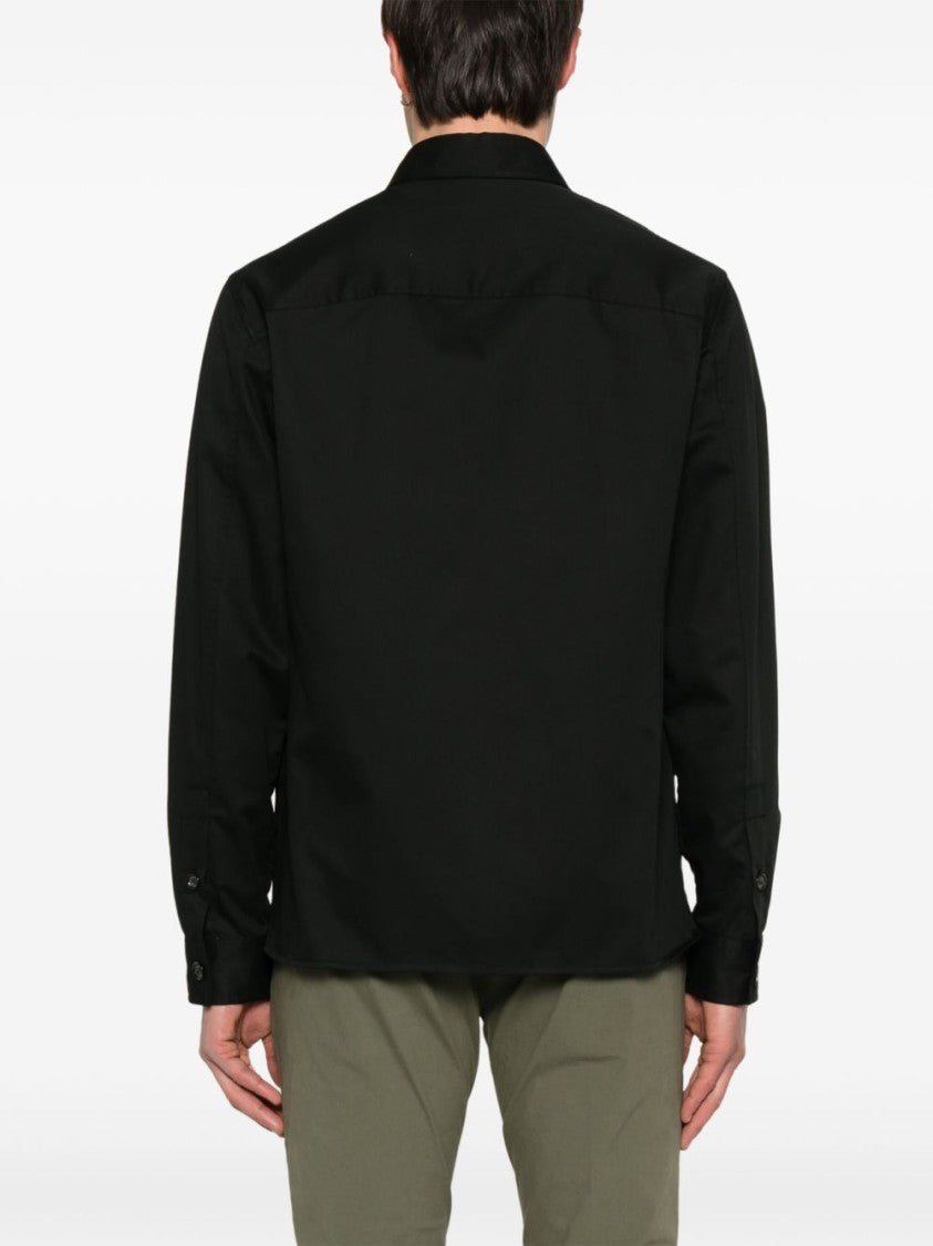 Paolo Pecora Brushed Finish Black Gabardine Shirt