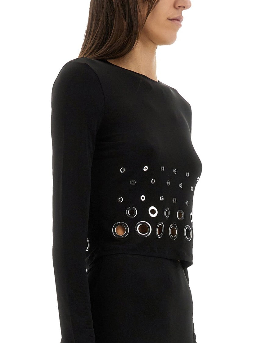 Rabanne Crop Top With Eyelet Detailing