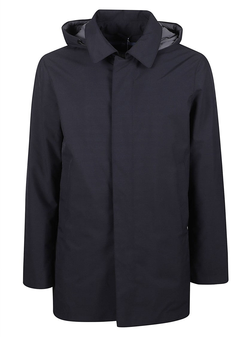 People Of Shibuya Blue Coat With Structured Collar And Concealed Zipper