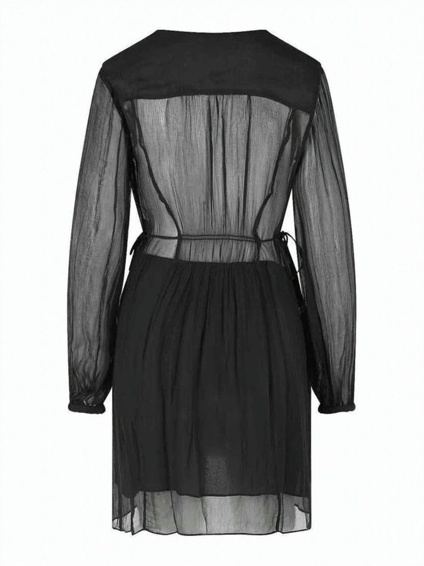 Isabel Marant Multicolour Viscose Midi Sheer V-Neck Dress