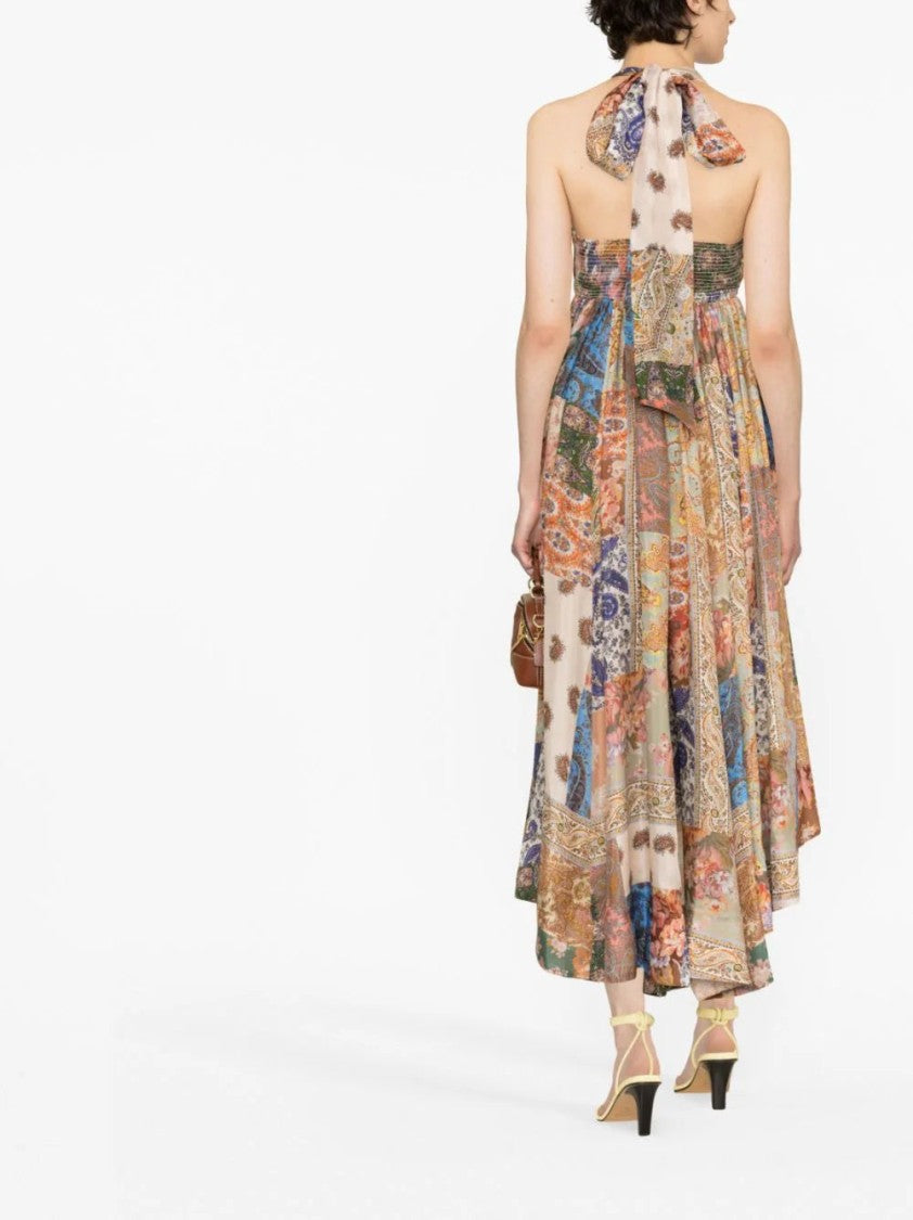 Zimmermann Devi Paisley-Print Halterneck Dress