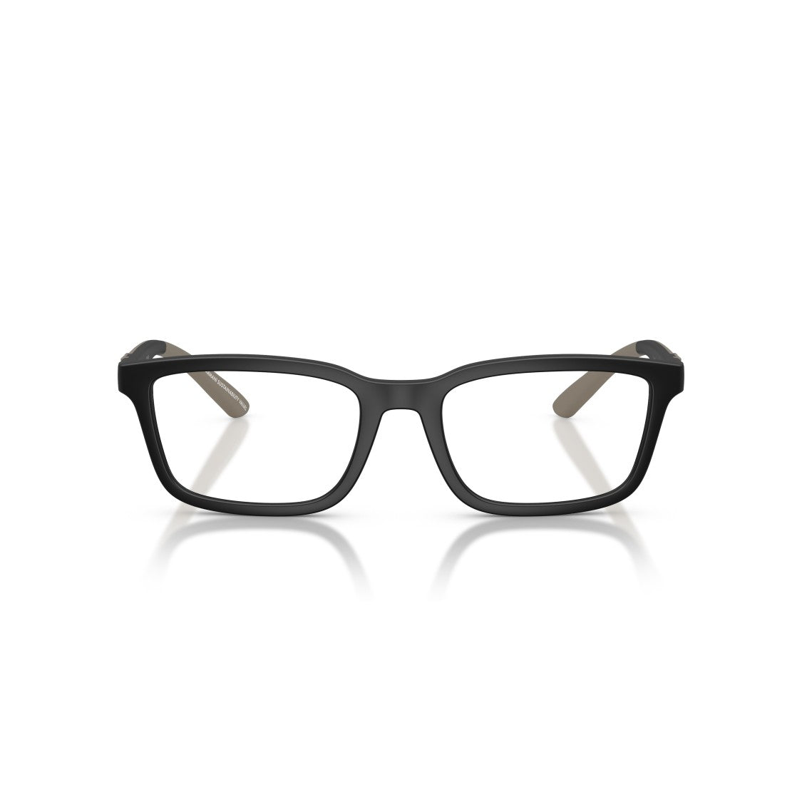 Emporio Armani 0Ea3259 Matte Black Rectangular Eyeglass Frames With Taupe Temples