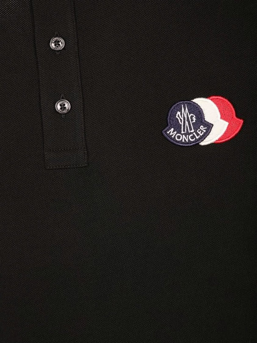 Moncler Fitted Black Polo Shirt With Classic Collar