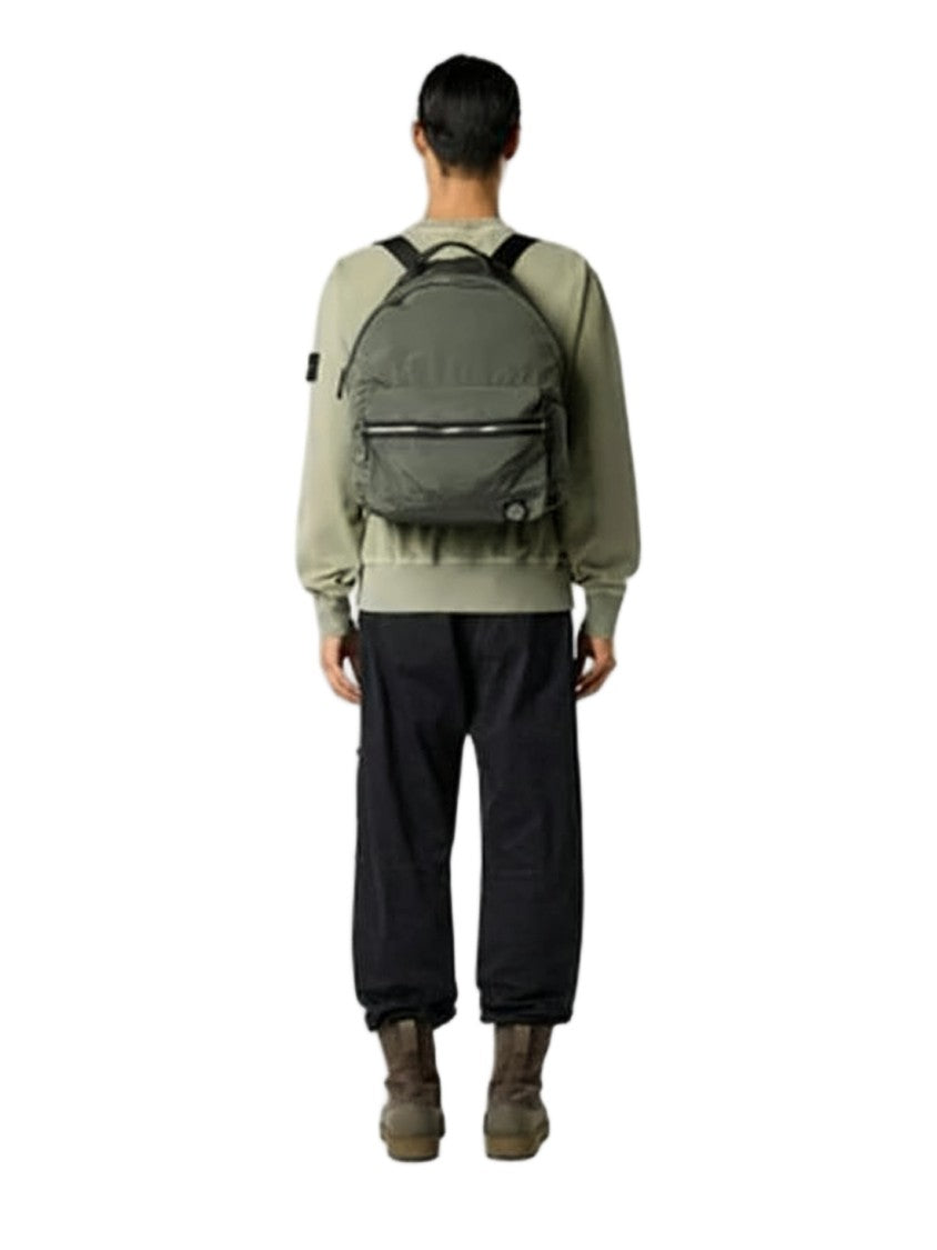 Stone Island Minimalist Olive Green Polyamide Backpack