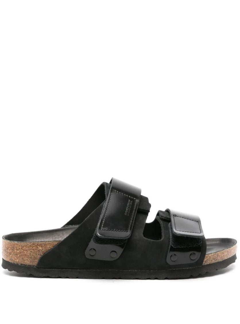 Birkenstock Uji Black Slides With Iconic Footbed
