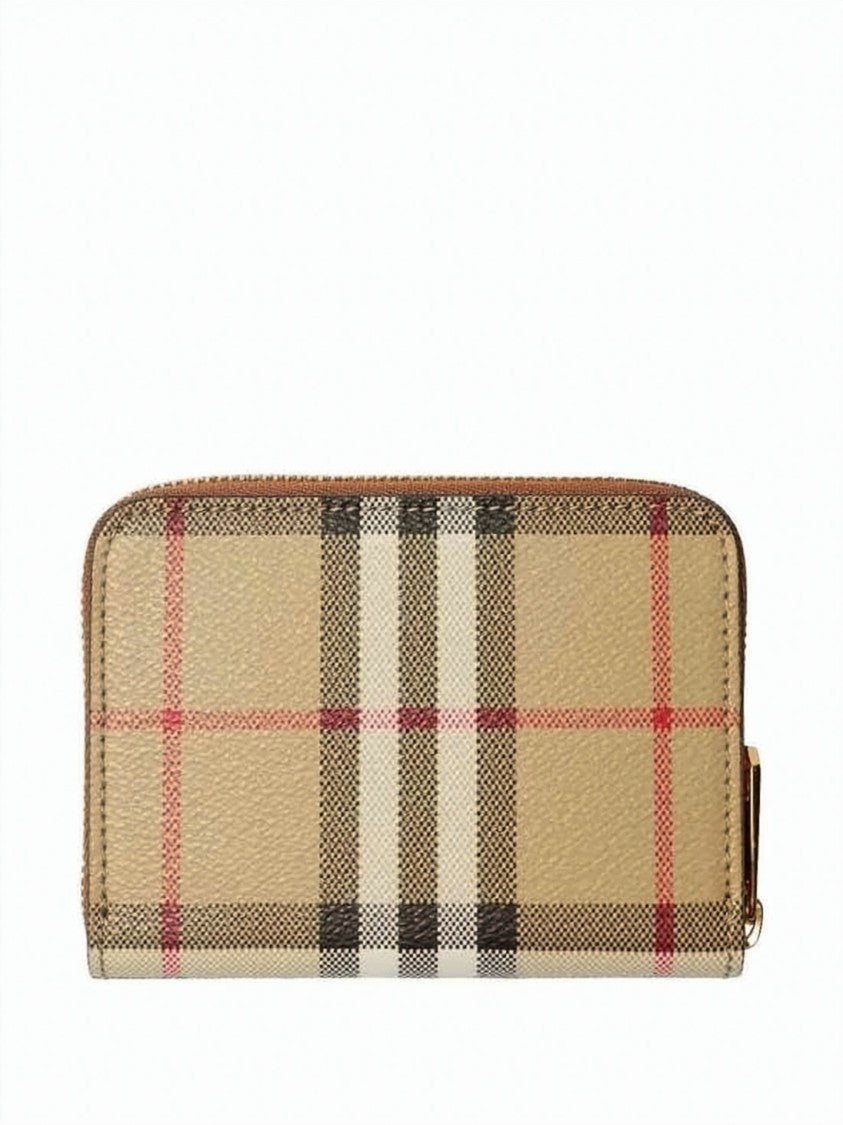Burberry Compact Burberry Check Pattern Zip-Around Wallet