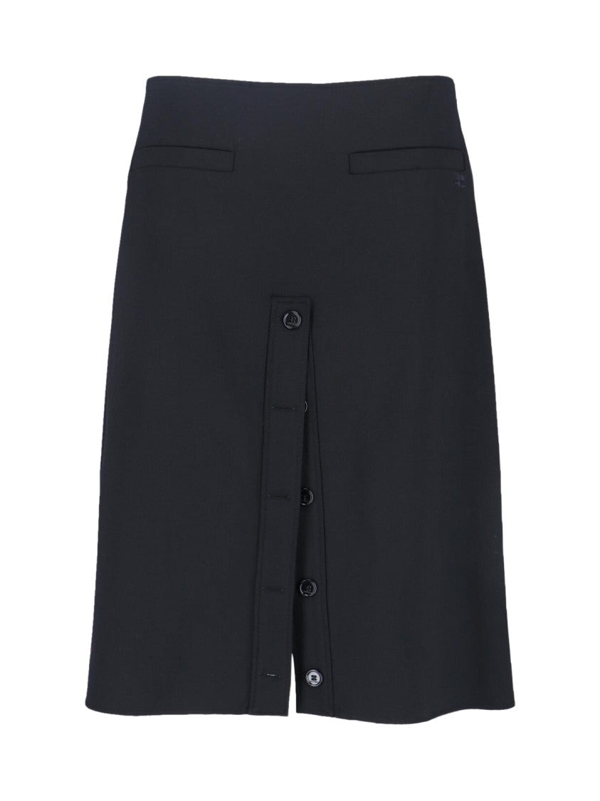 Courrèges Logo Midi Skirt – Black