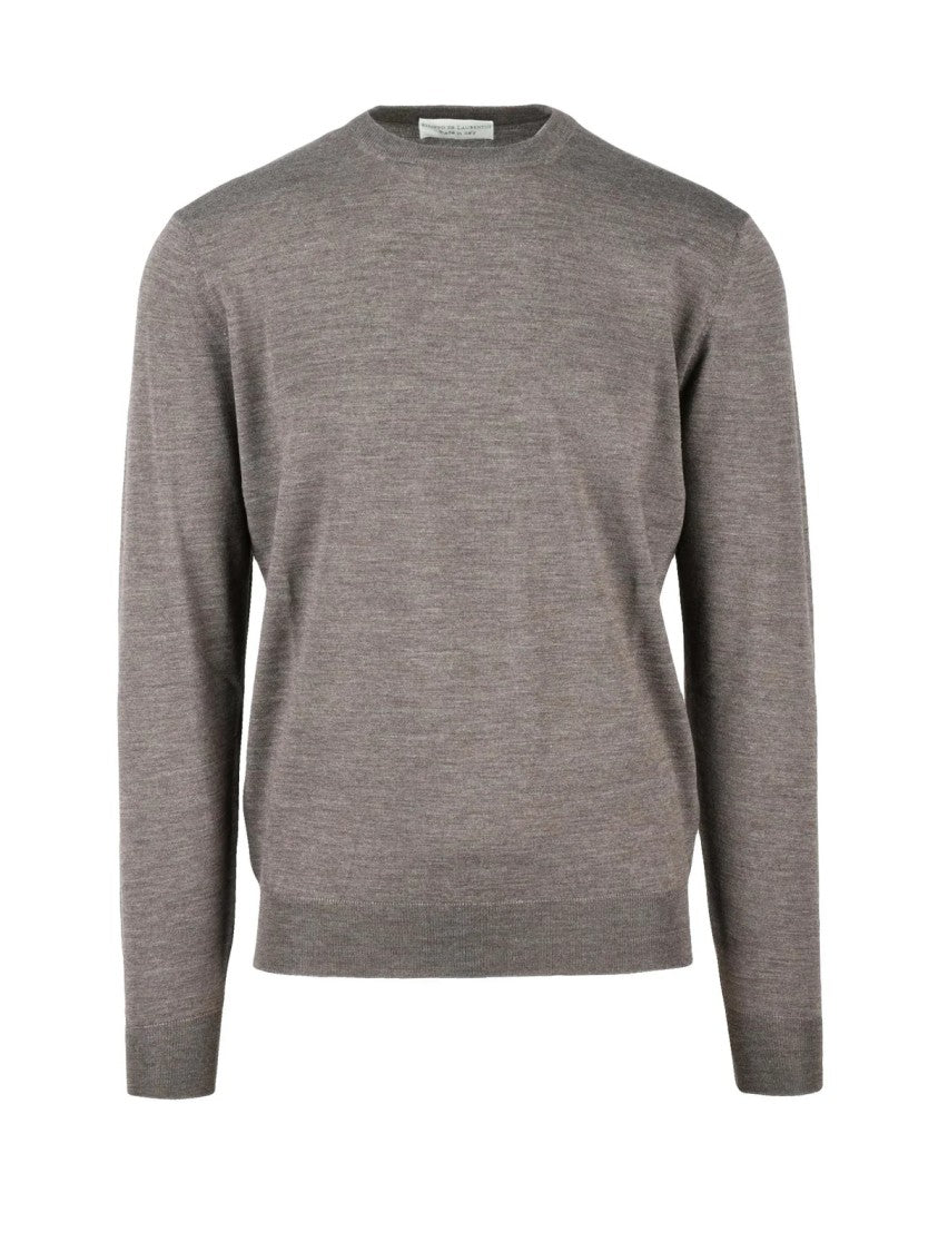 Filippo De Laurentiis Merino Wool Crew Neck Sweater With Timeless Fit