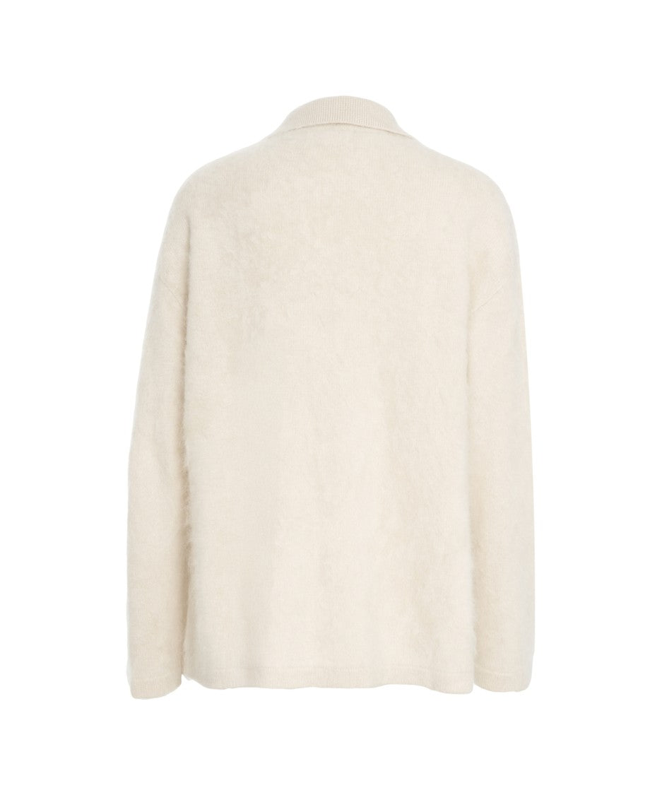 Soft Goat Cashmere Polo With Soft Brushed Texture