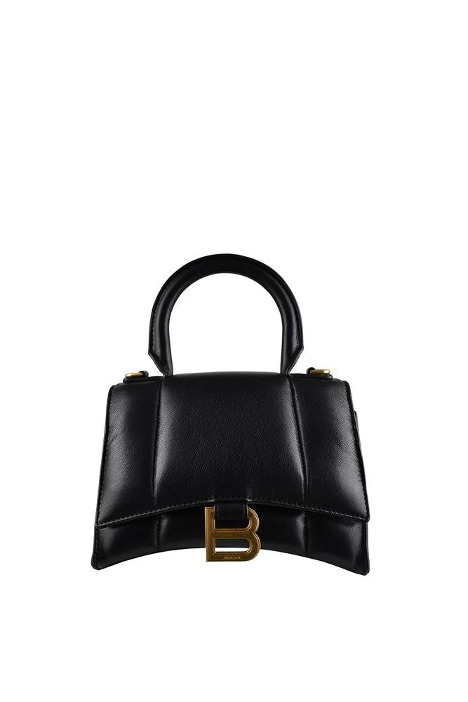 Balenciaga Black Smooth Leather Hourglass Xs Handbag