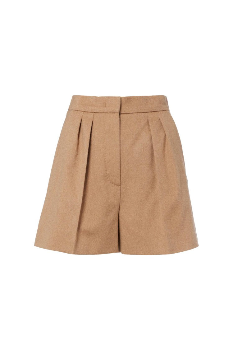 Max Mara Camel Mxmvista Pleated Camel Shorts