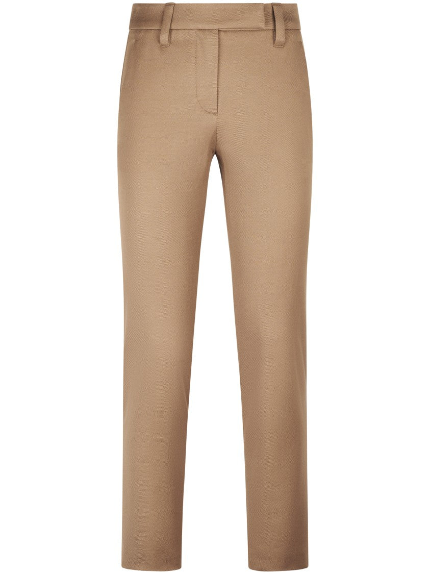 Brunello Cucinelli Straight Leg Tailored Trousers With Classic Waistband