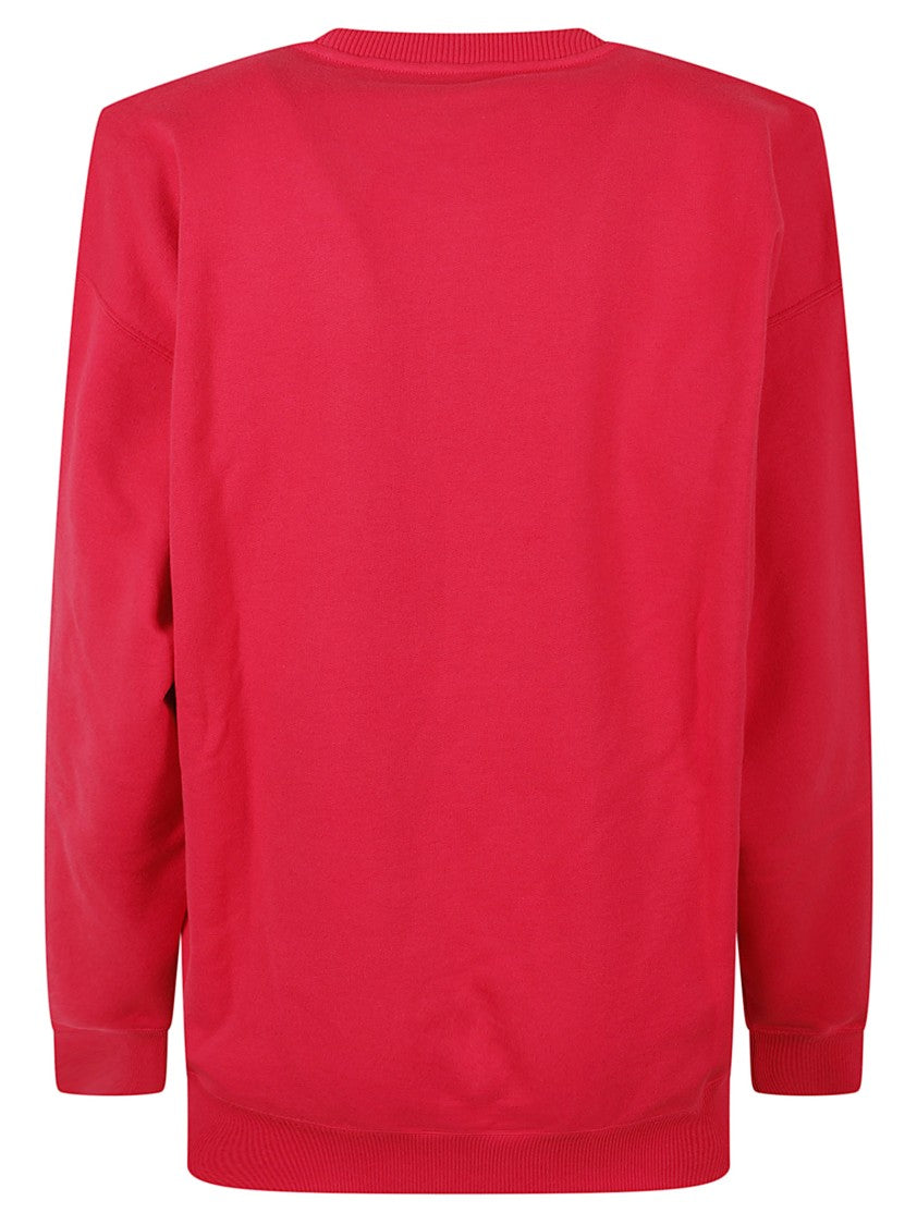 Saint Laurent Vibrant Red Sweater With Embroidered Logo And Ribbed Details