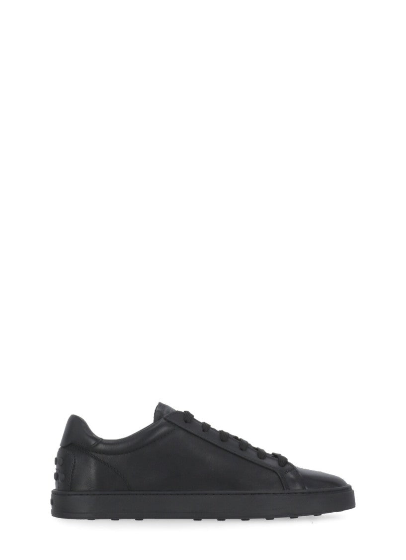 Tod's Black Rear Relief Logo Leather Sneakers