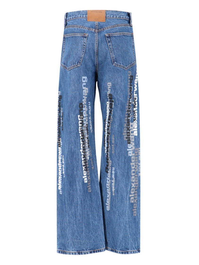 Alexander Wang Straight-Leg Mid-Rise Jeans With Finish