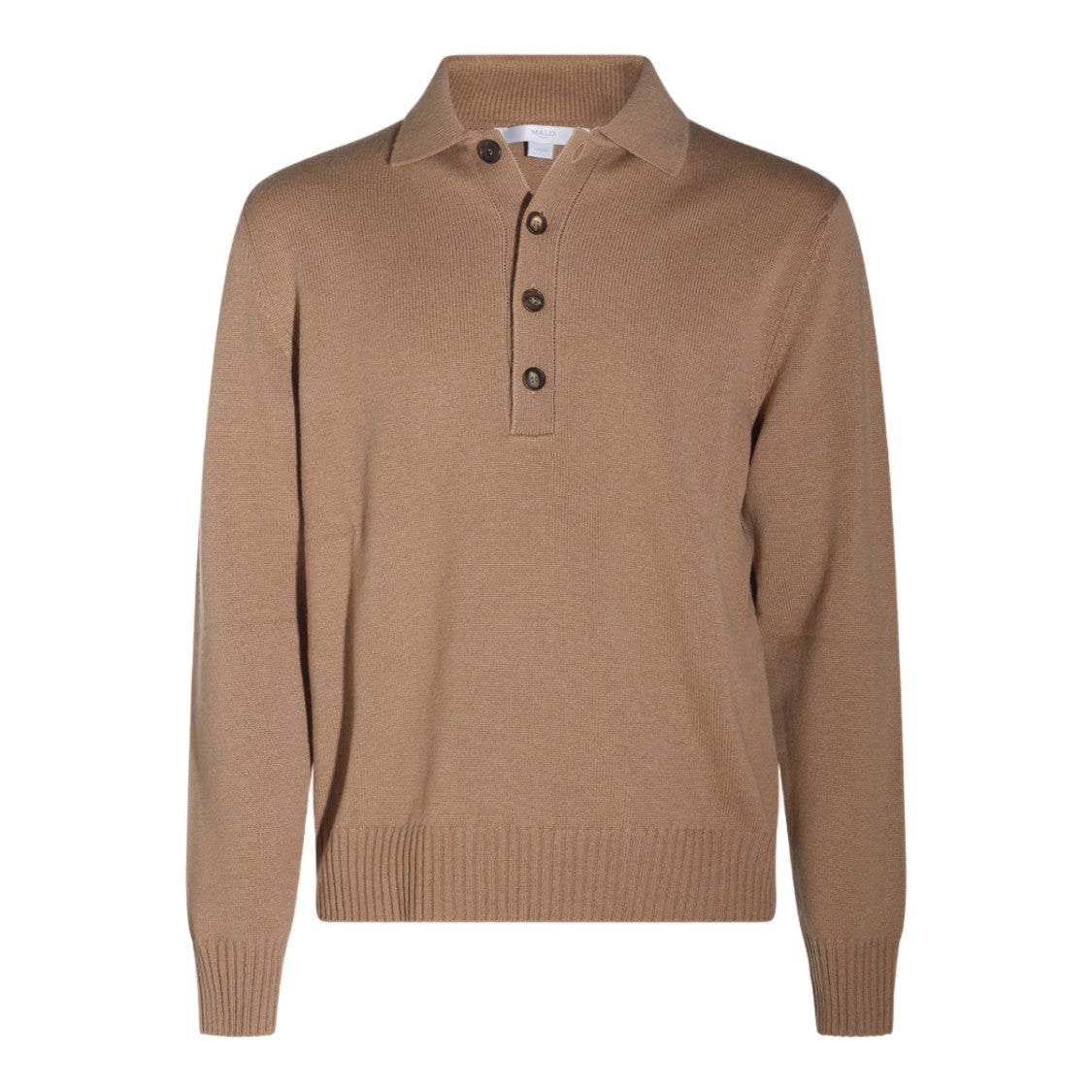 Malo Long-Sleeve Knit Polo Shirt