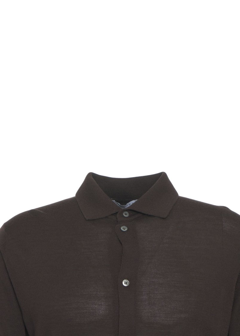Gender Knit Shirt With Classic Collar And Minimalist Design